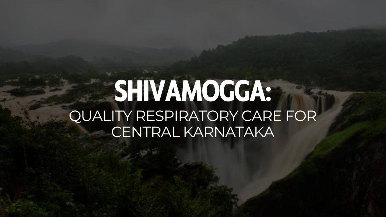 Scenic view of Shivamogga's lush greenery and waterfalls, emphasizing LifePlus Medical's quality respiratory care products