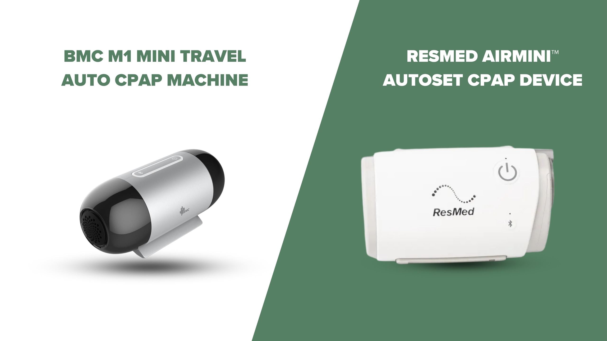 BMC M1 Mini Travel Auto CPAP Machine & Resmed AirMini™ AutoSet CPAP Device