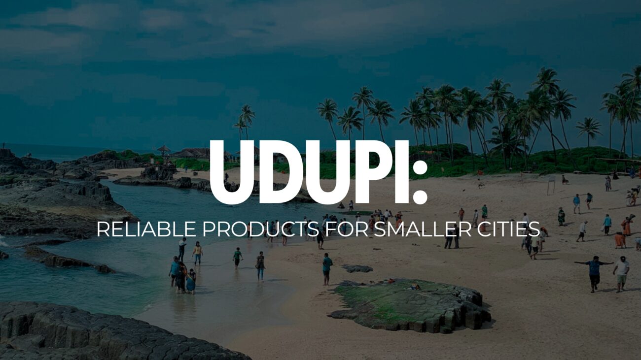 Udupi's serene beaches with palm trees and rocky shores, highlighting LifePlus Medical's reliable respiratory care products.